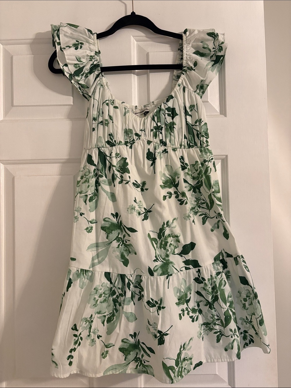 Abercrombie Green Floral Ruffle Sundress